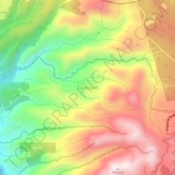 Campbell topographic map, elevation, terrain
