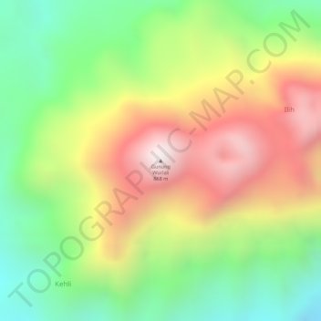 Mount Wurlali topographic map, elevation, terrain