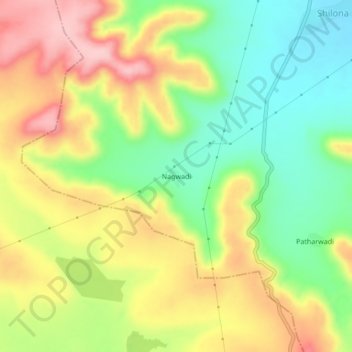 Nagwadi topographic map, elevation, terrain