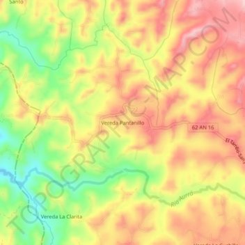 Vereda Pantanillo topographic map, elevation, terrain