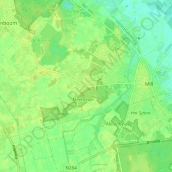 Meeren topographic map, elevation, terrain