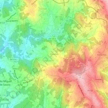 Proselha topographic map, elevation, terrain