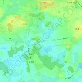 Gammelbyholz topographic map, elevation, terrain