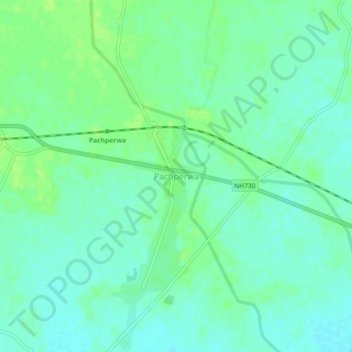 Pachperwa topographic map, elevation, terrain
