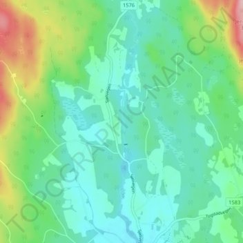 Oppsal topographic map, elevation, terrain