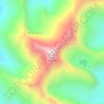 Borah Peak topographic map, elevation, terrain