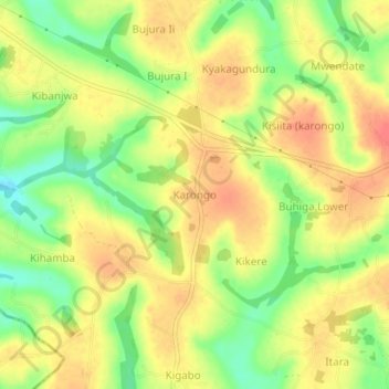 Karongo topographic map, elevation, terrain