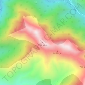 Pico Jano topographic map, elevation, terrain