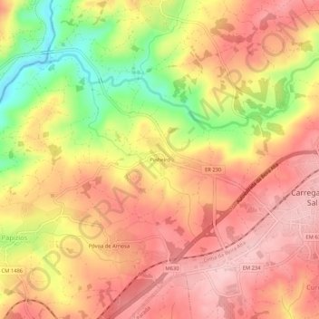 Pinheiro topographic map, elevation, terrain