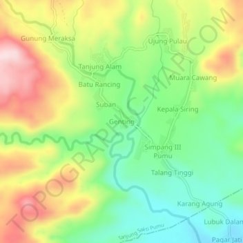 Genting topographic map, elevation, terrain