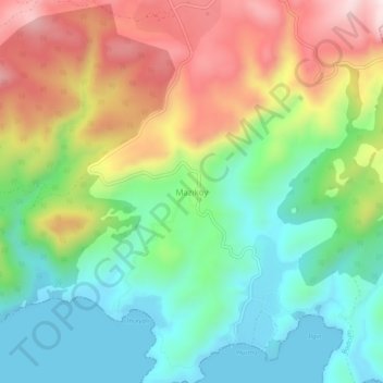 Mazıköy topographic map, elevation, terrain