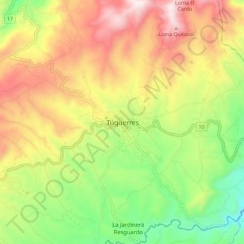 Túquerres topographic map, elevation, terrain