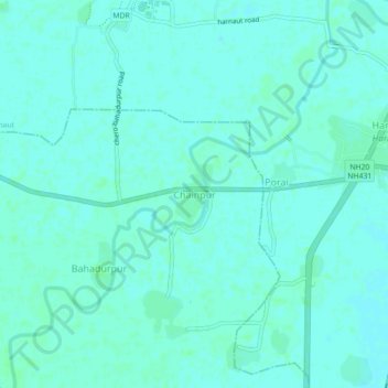Chainpur topographic map, elevation, terrain