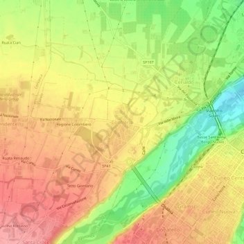 Confreria topographic map, elevation, terrain