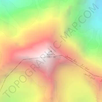 Masherbrum topographic map, elevation, terrain