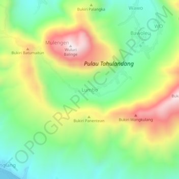 Lumbo topographic map, elevation, terrain