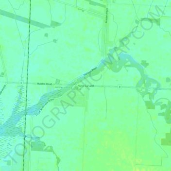 River Canard topographic map, elevation, terrain
