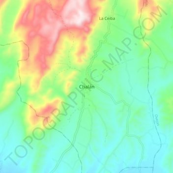 Chalán topographic map, elevation, terrain
