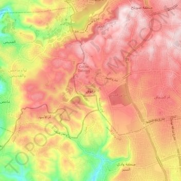Dabouq topographic map, elevation, terrain