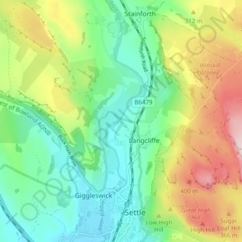 Holmehead topographic map, elevation, terrain