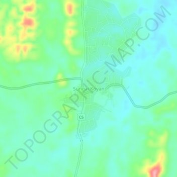 Sungai Koyan topographic map, elevation, terrain