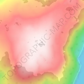 Nesoy topographic map, elevation, terrain