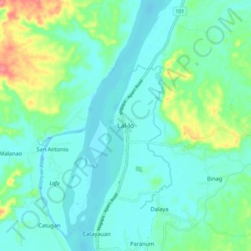 Lal-lo topographic map, elevation, terrain