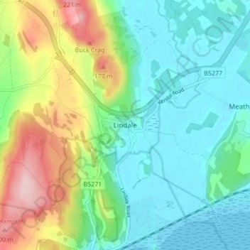 Lindale topographic map, elevation, terrain