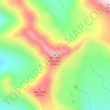 Missouri Mountain topographic map, elevation, terrain