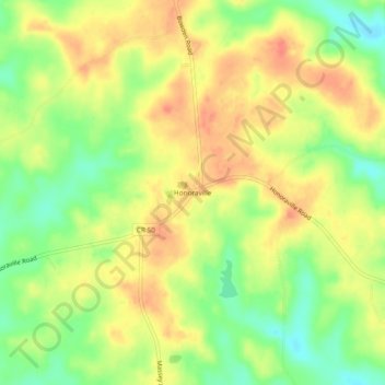 Honoraville topographic map, elevation, terrain