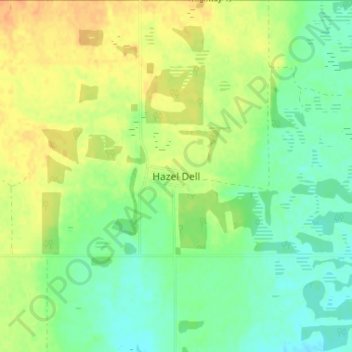 Hazel Dell topographic map, elevation, terrain