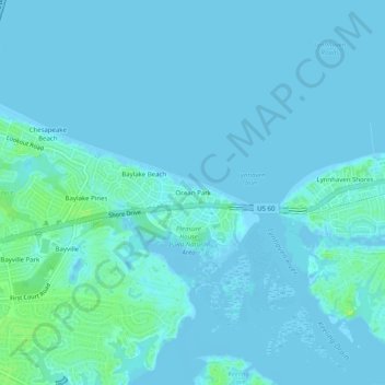 Ocean Park topographic map, elevation, terrain