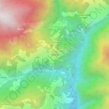 Taulung topographic map, elevation, terrain
