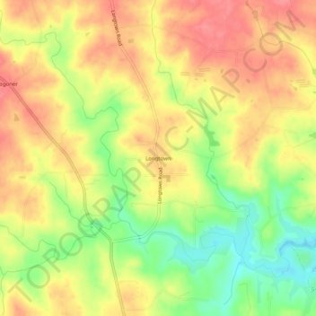 Longtown topographic map, elevation, terrain