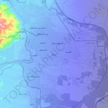 Jericho topographic map, elevation, terrain