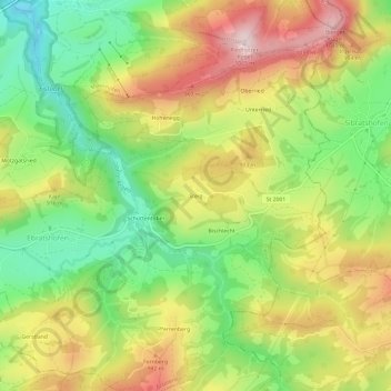 Steig topographic map, elevation, terrain