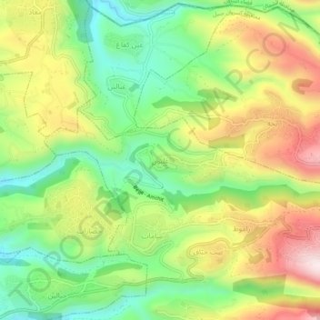 Ghalboun topographic map, elevation, terrain