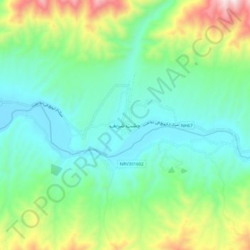 Chishti Sharif topographic map, elevation, terrain