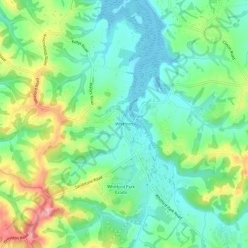 Whitford topographic map, elevation, terrain