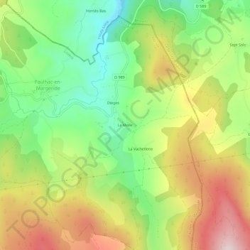 La Molle topographic map, elevation, terrain
