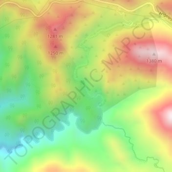 Lower Switzer Falls topographic map, elevation, terrain