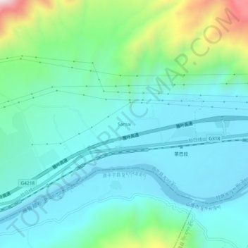 Samai topographic map, elevation, terrain