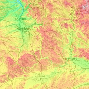 Neumarkt in der Oberpfalz topographic map, elevation, terrain