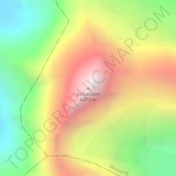 Jorkanden topographic map, elevation, terrain