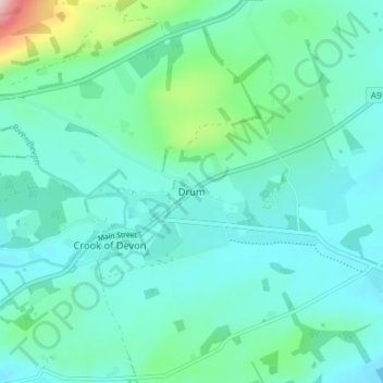 Drum topographic map, elevation, terrain