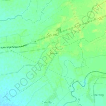 Triala topographic map, elevation, terrain