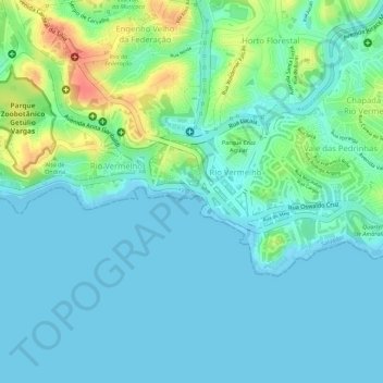 OCA Drones HP Rio Vermelho topographic map, elevation, terrain