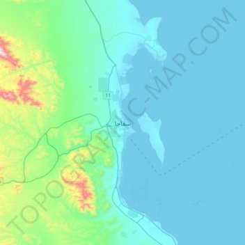 Safaga topographic map, elevation, terrain