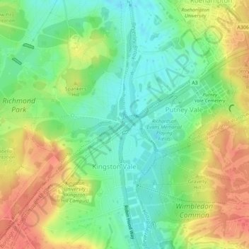 Robin Hood Gate topographic map, elevation, terrain