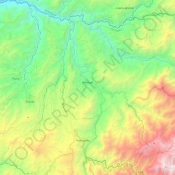 Nanegal topographic map, elevation, terrain